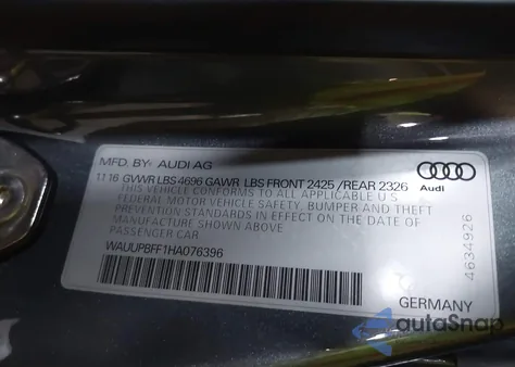 2017 Audi A3 E-Tron 1.4T Premium z USA, uszkodzony, nr VIN WAUUPBFF1HA076396